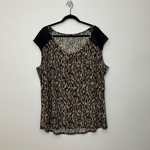 Roz & Ali Leopard Print Women’s Blouse Size 3X